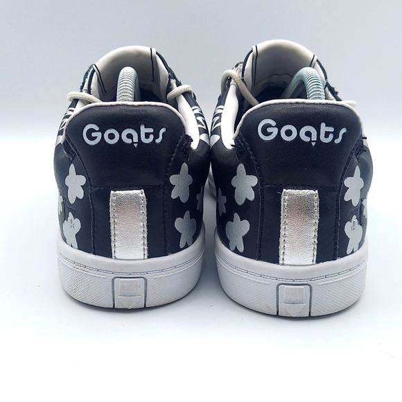 GOATS Leather Upper Sneakers Black Silver Flowers Women's Size 7.5 - Picture 5 of 10